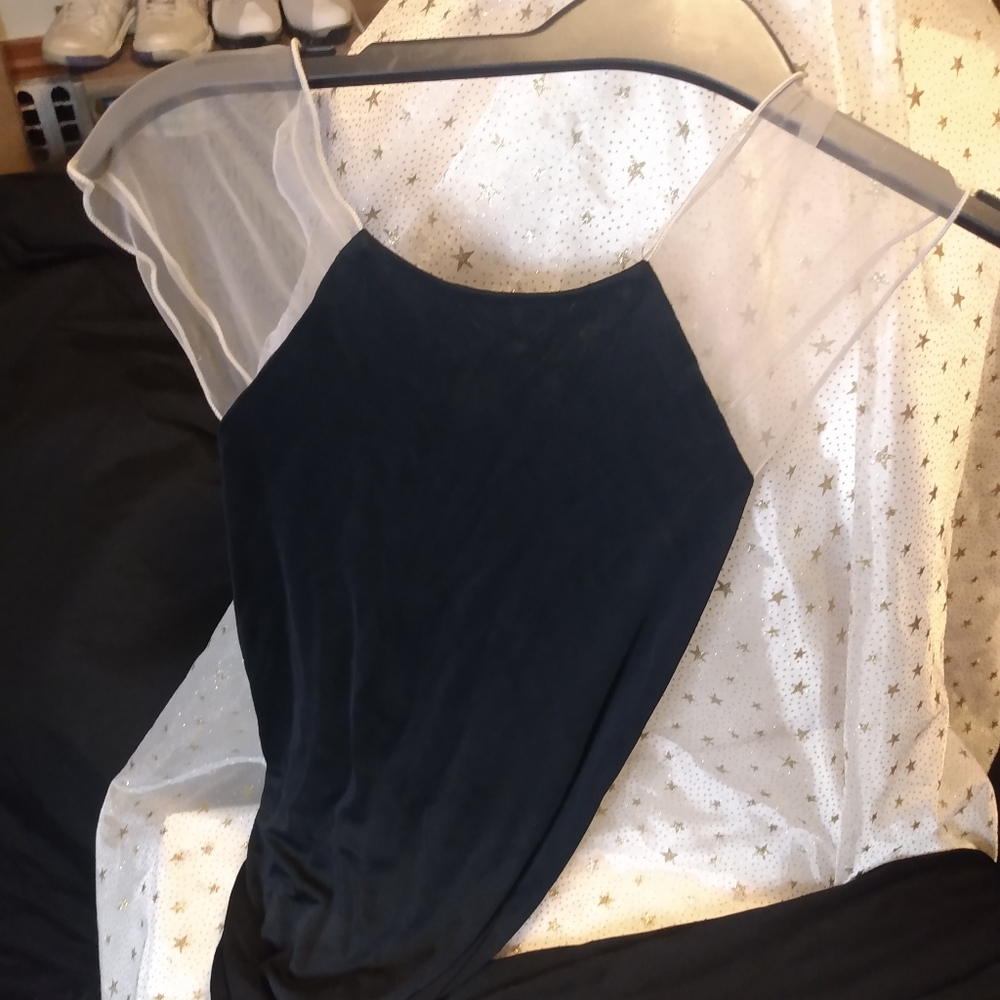 Giorgio Armani Long Black dress W/ Sheer Straps